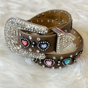 Rhinestone heart belt